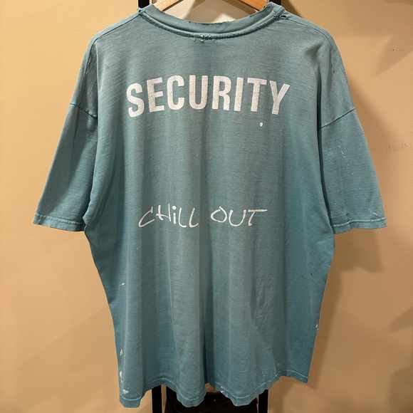 Vintage Hanes Security “Chill Out” Green Sun Faded Painter T-Shirt